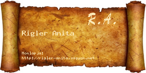Rigler Anita névjegykártya