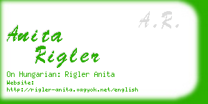 anita rigler business card